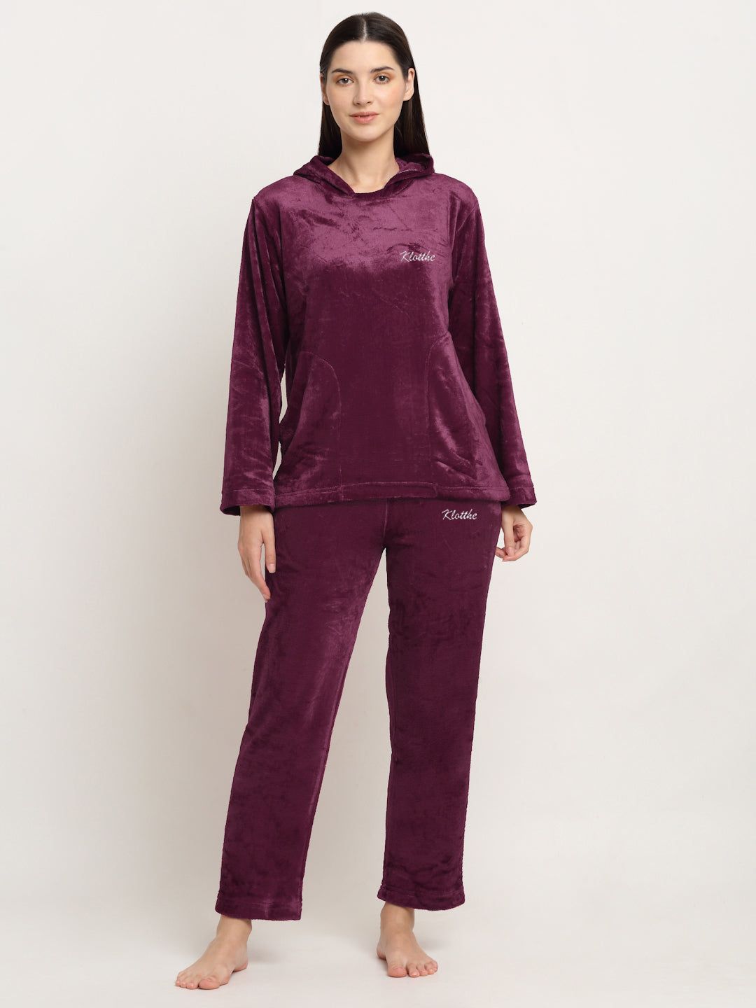 Woolen velvet night suit sale