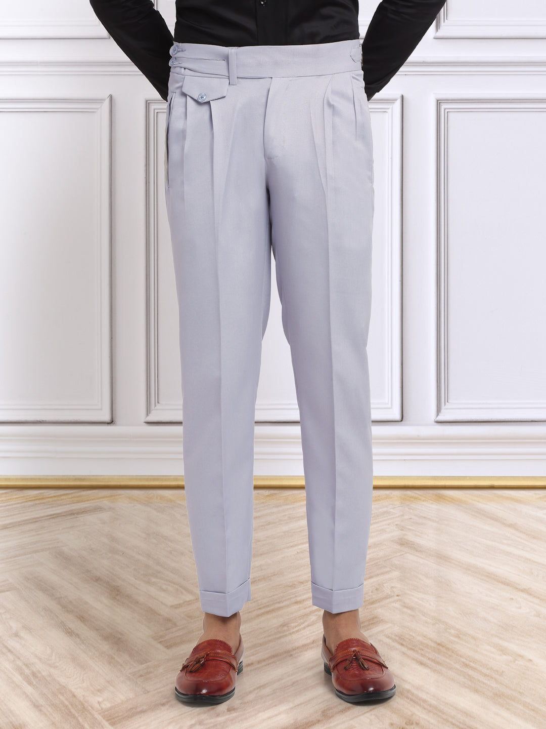 Italian Style Formal Gurkha Pant-Grey