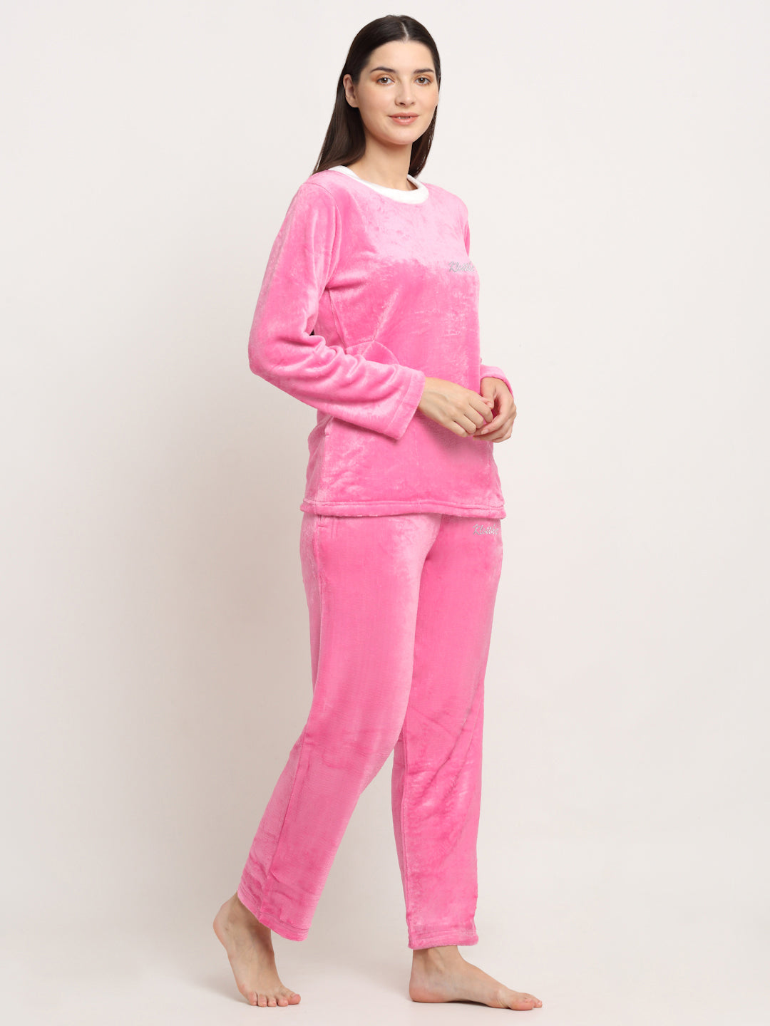 Woolen Fleece Winter Warm Night Suit for Women by KLOTTHE®