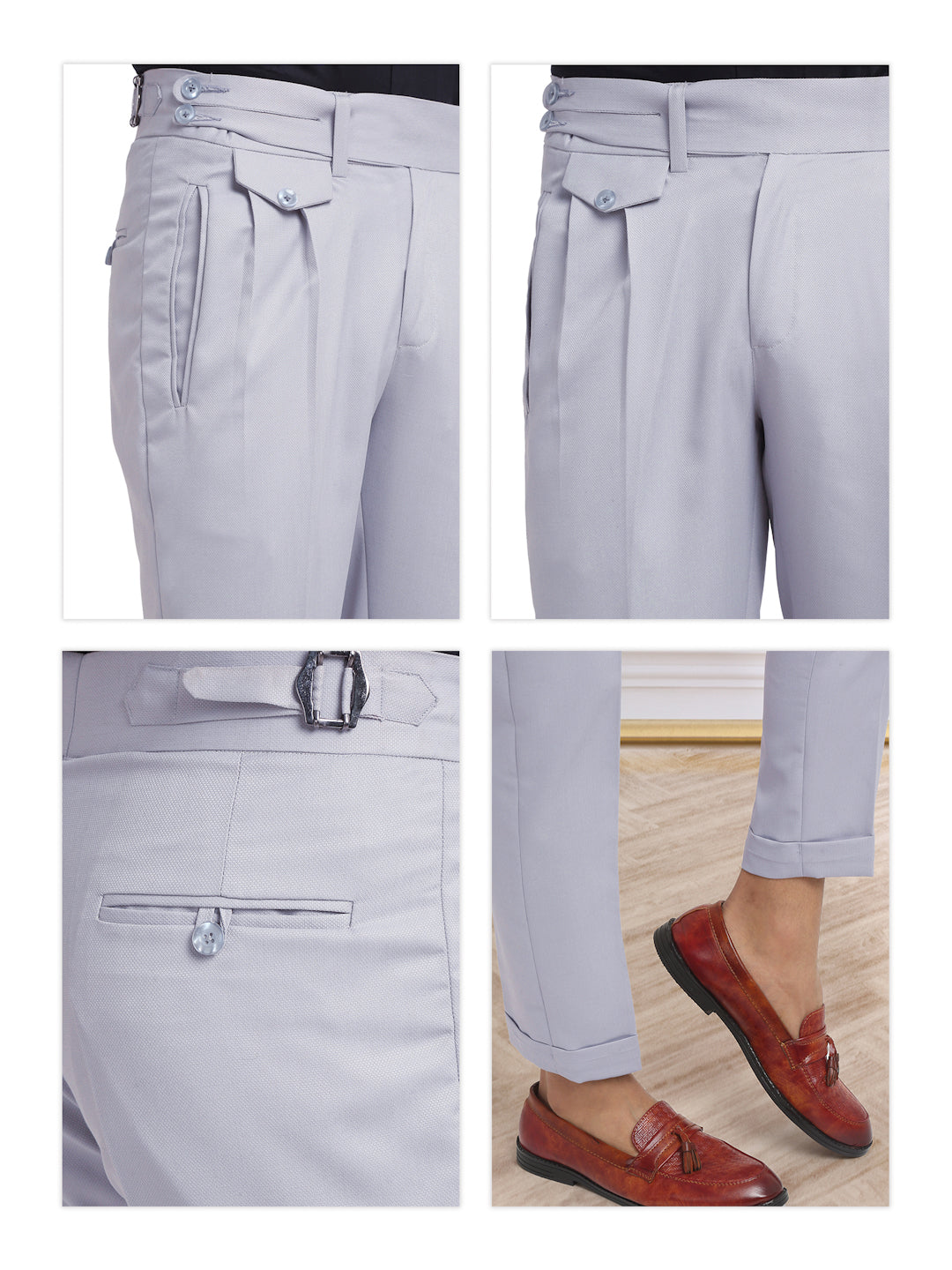 Italian Style Formal Gurkha Pant-Grey