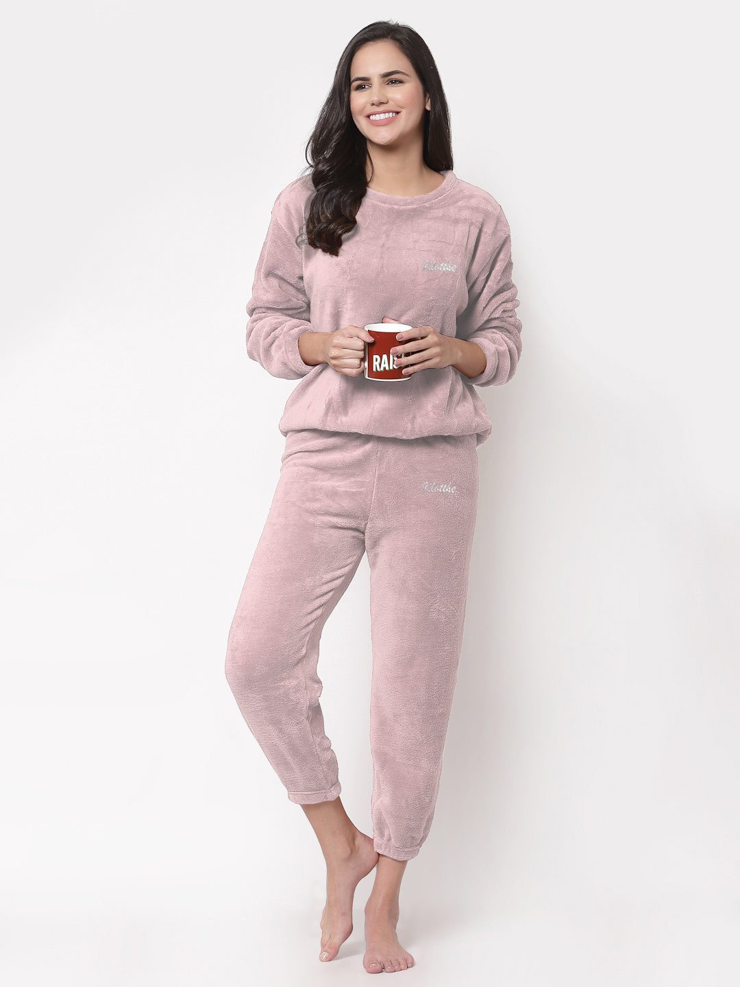 Woolen Fleece Winter Warm Night Suit for Women by KLOTTHE®