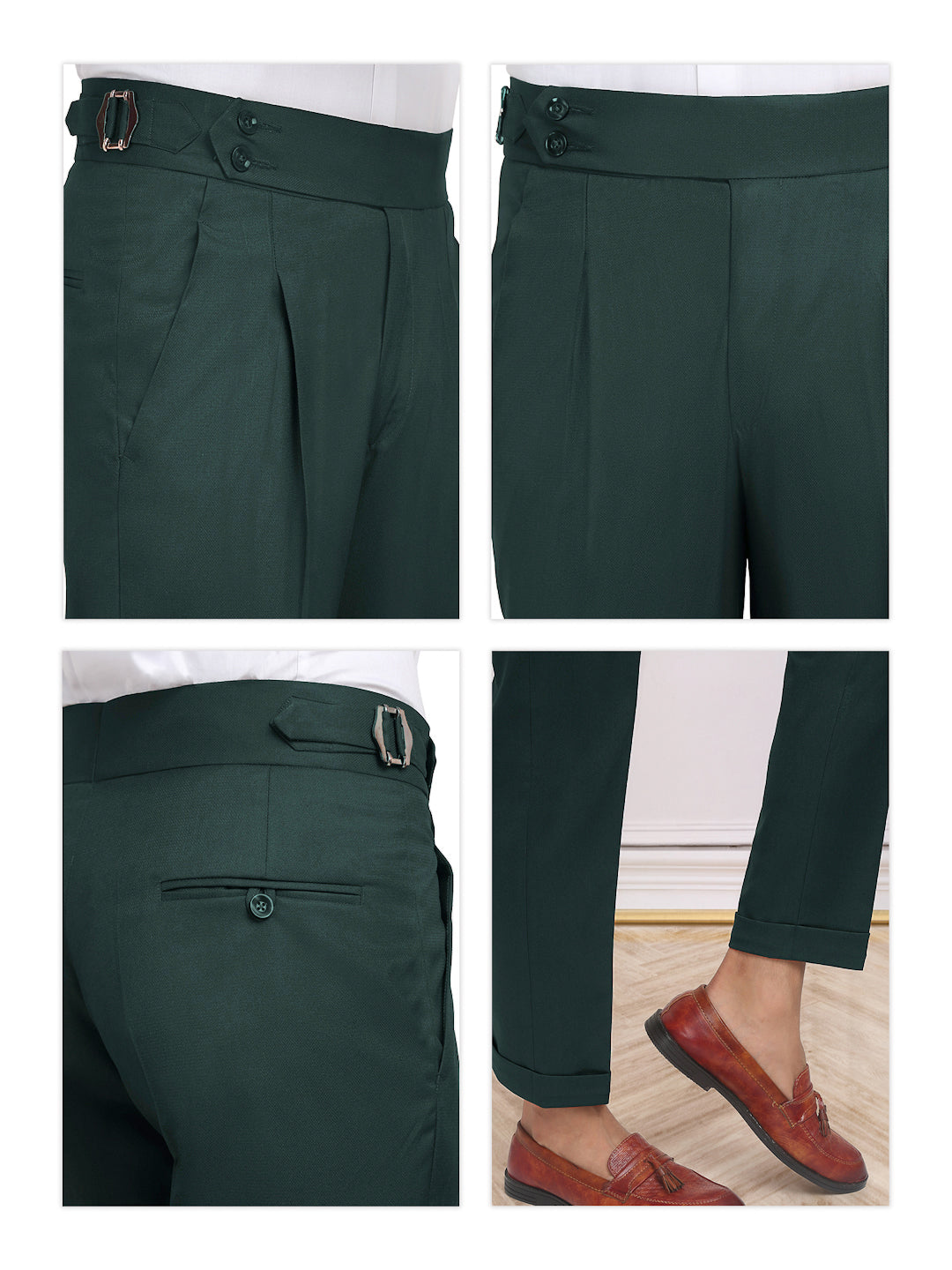 Klotthe Men's Slim Fit Formal Trouser-BottleGreen