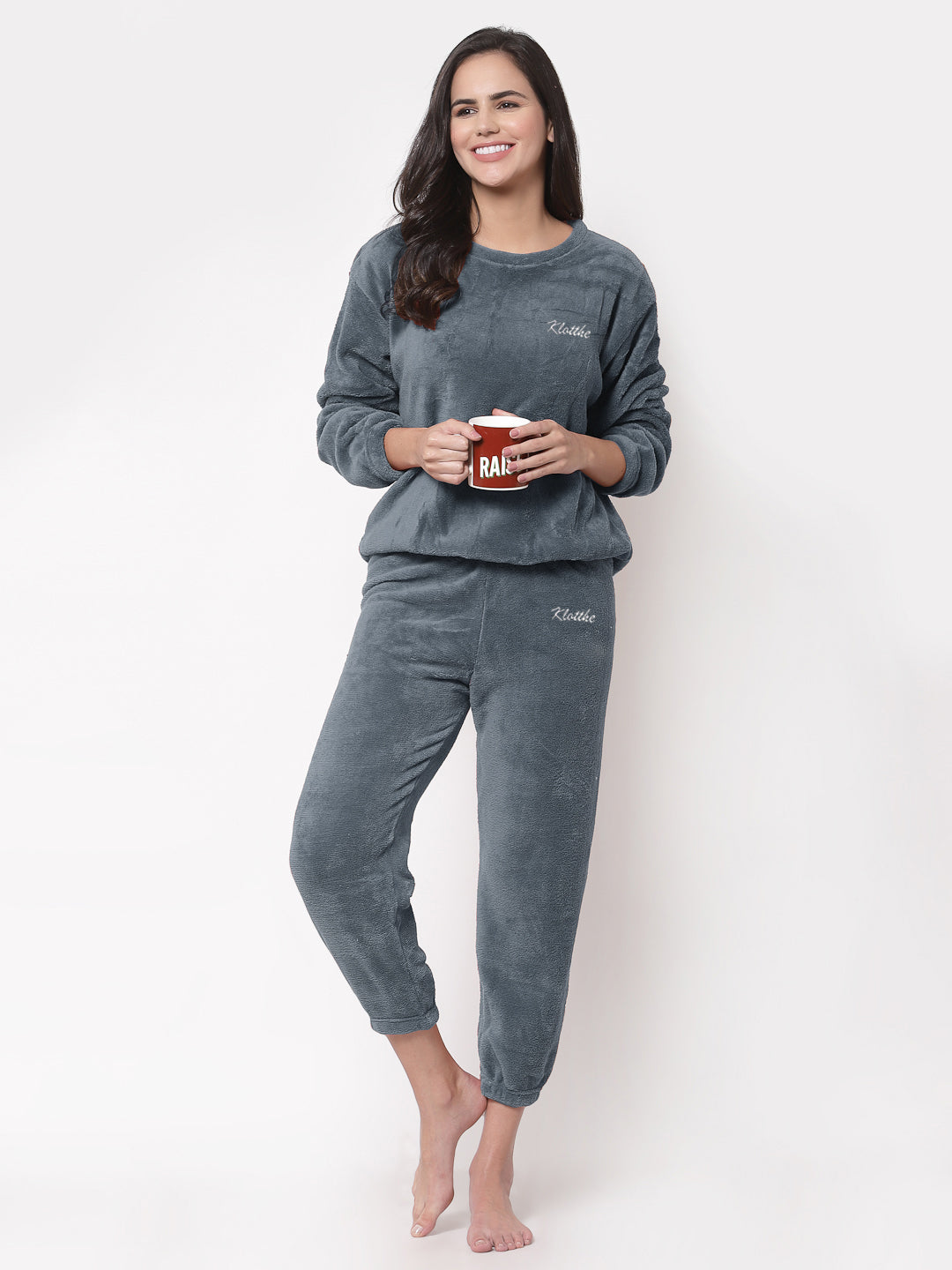 Woolen Fleece Winter Warm Night Suit for Women by KLOTTHE