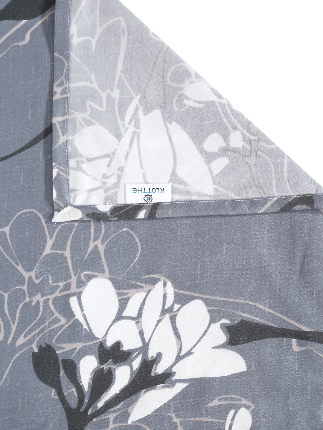 Klotthe Grey Floral 300 TC Cotton Blend Super King Double Bedsheet in Book Fold Packing