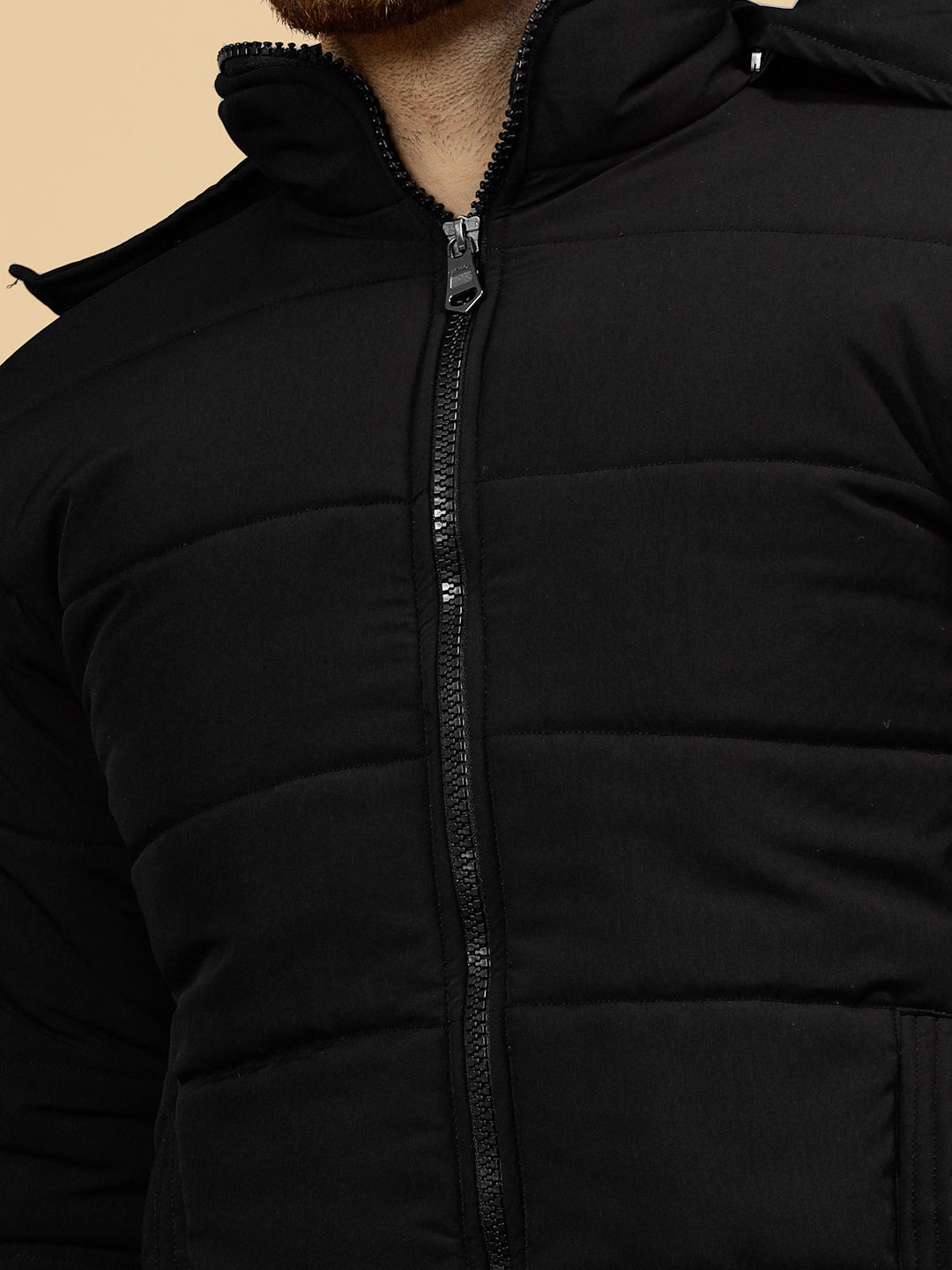 BLACK QUILTED WINTER JACKET FOR MEN BY KLOTTHE®