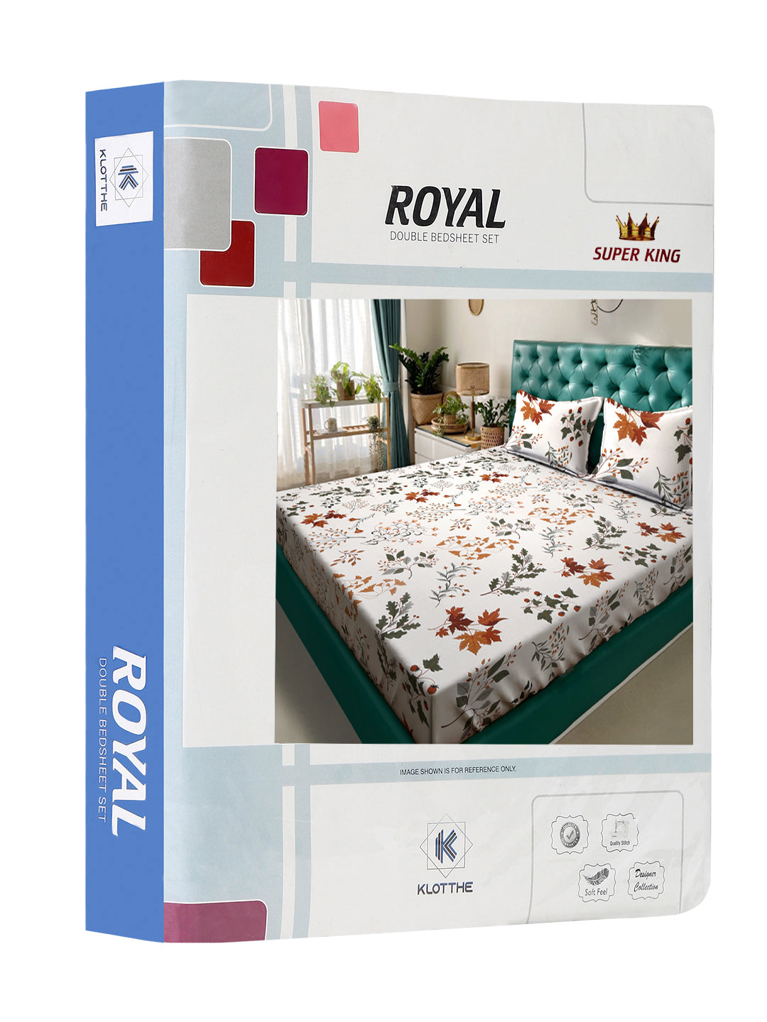 Klotthe OffWhite Floral 300 TC Cotton Blend Super King Double Bedsheet in Book Fold Packing