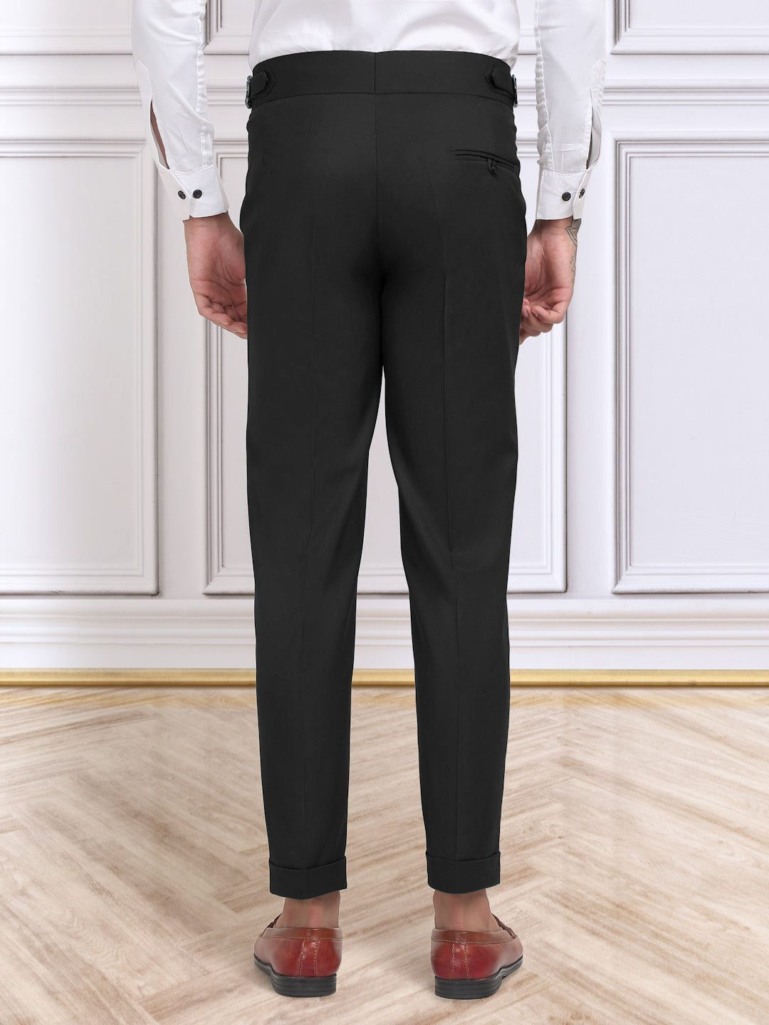 Klotthe Men's Slim Fit Formal Trouser-Black