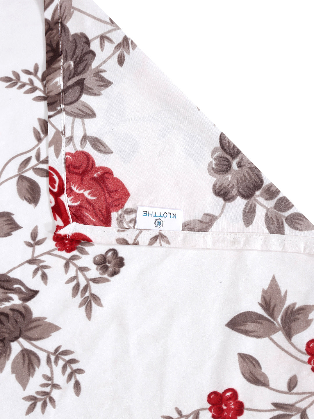 Klotthe White Floral 300 TC Cotton Blend Single Bedsheet with Pillow Cover