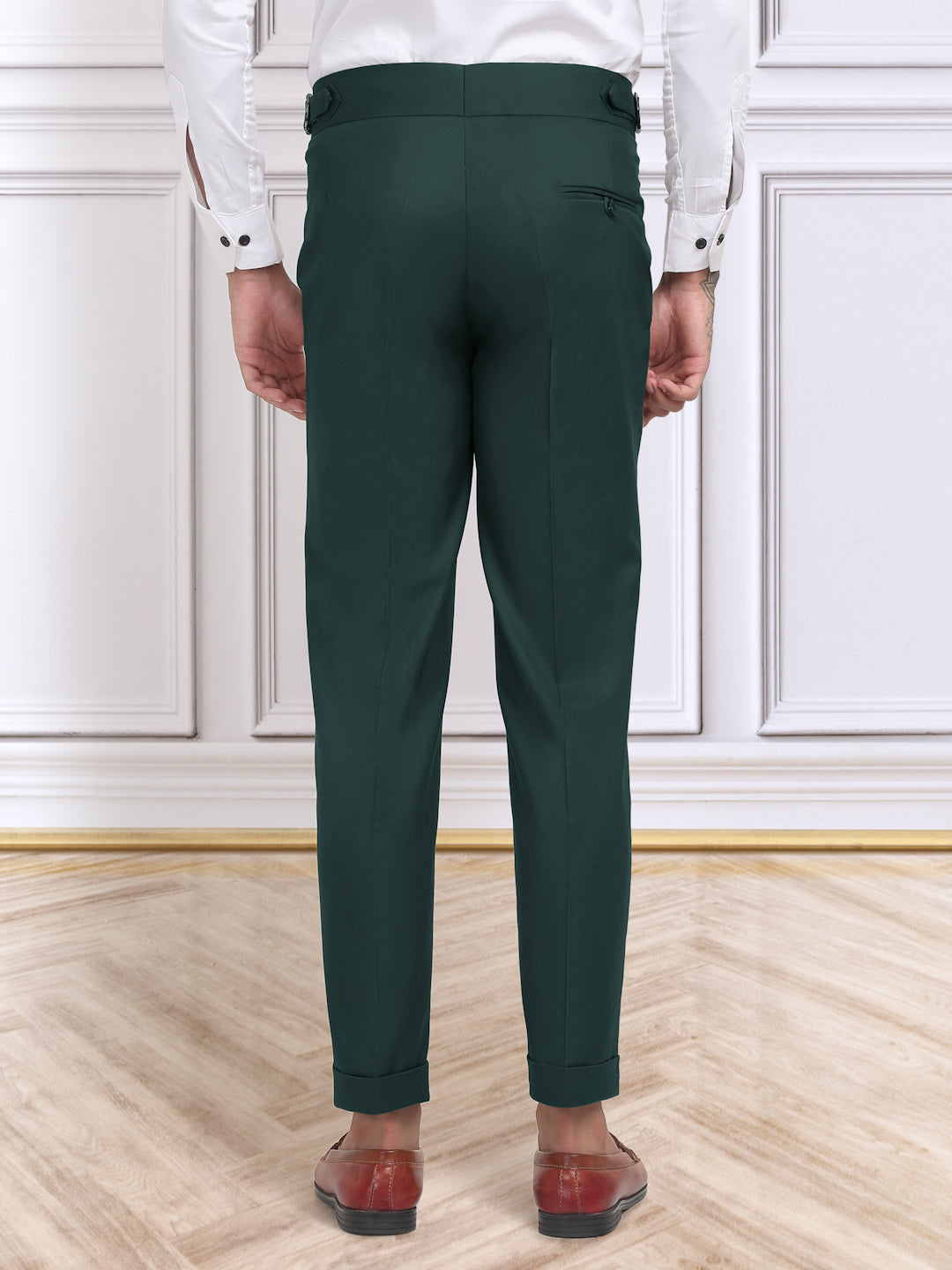 Klotthe Men's Slim Fit Formal Trouser-BottleGreen