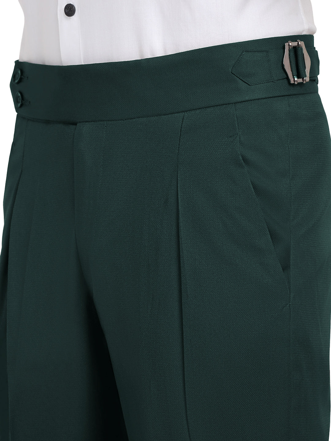 Klotthe Men's Slim Fit Formal Trouser-BottleGreen