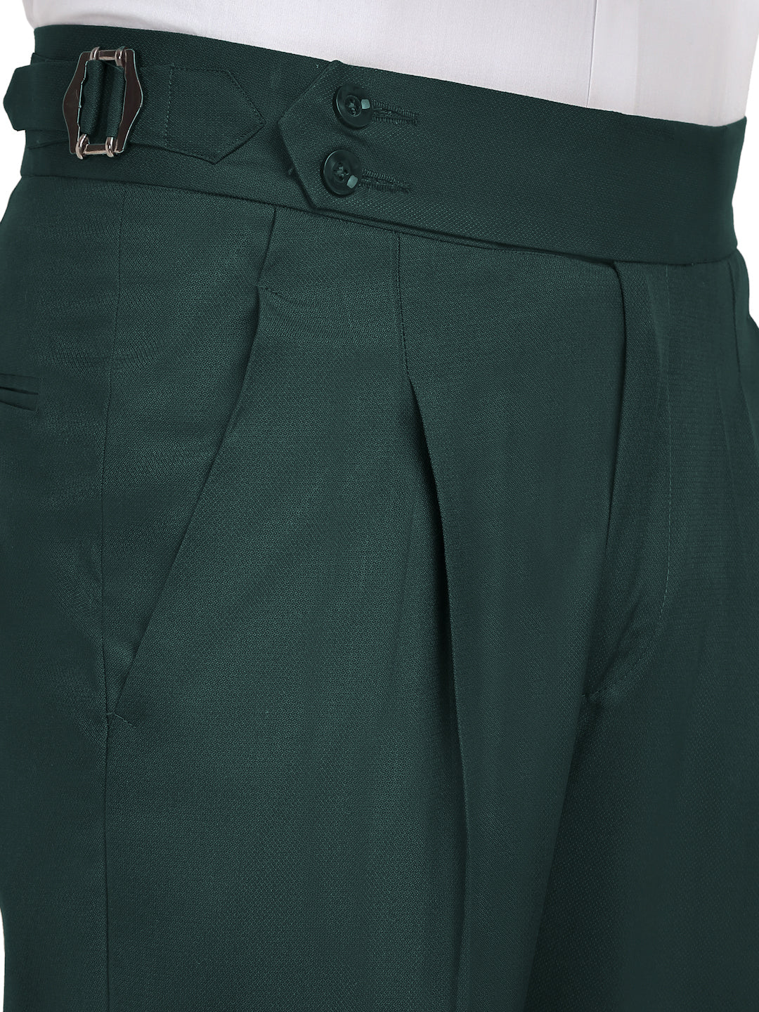 Klotthe Men's Slim Fit Formal Trouser-BottleGreen