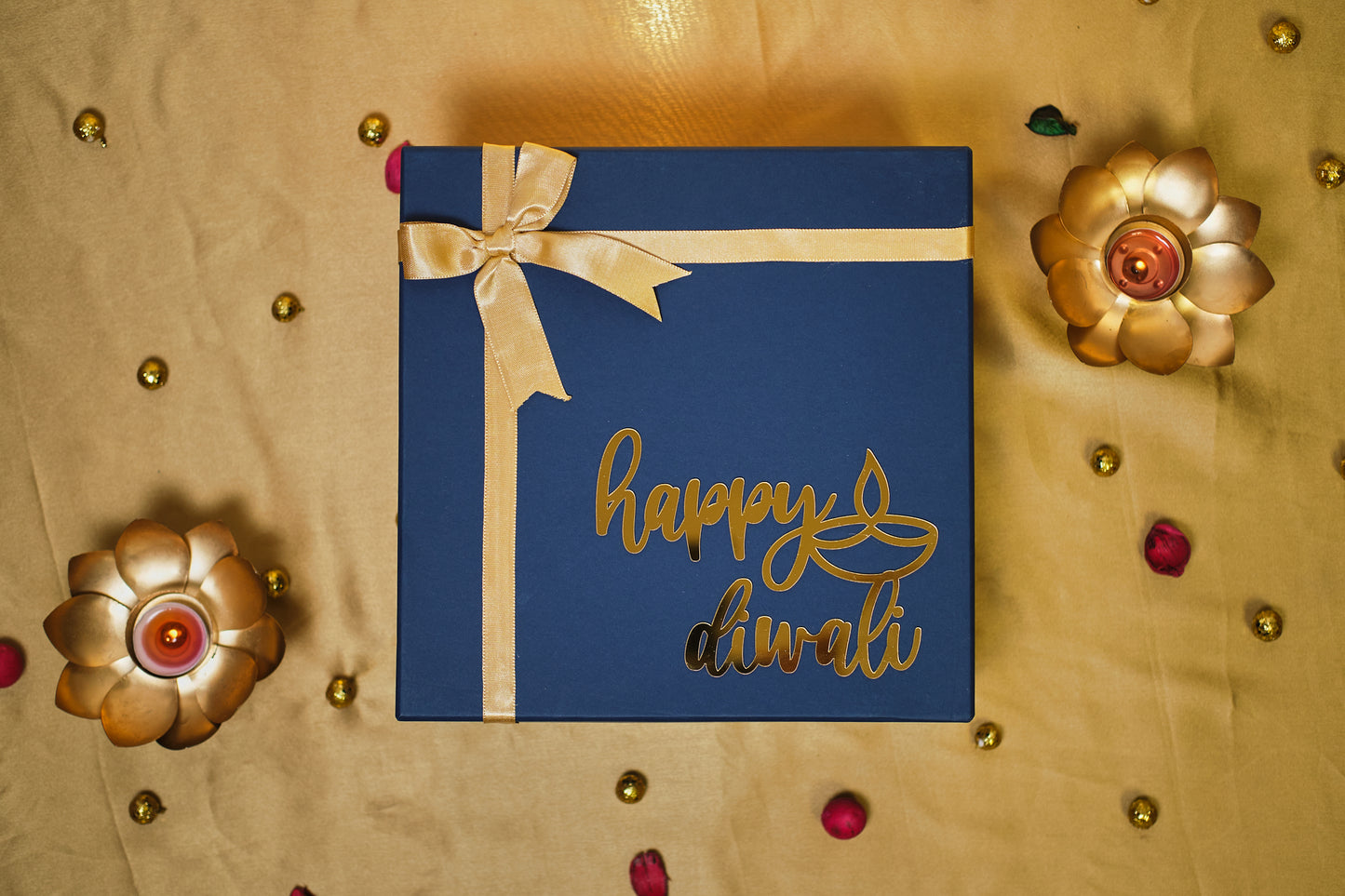 Blue Jacquard Gift Box Diwali Hamper By Klotthe®