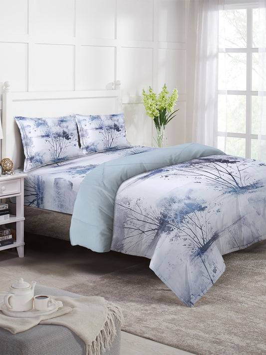 Klotthe Multicolor Floral Print Mild Winter Double King Bedding Set