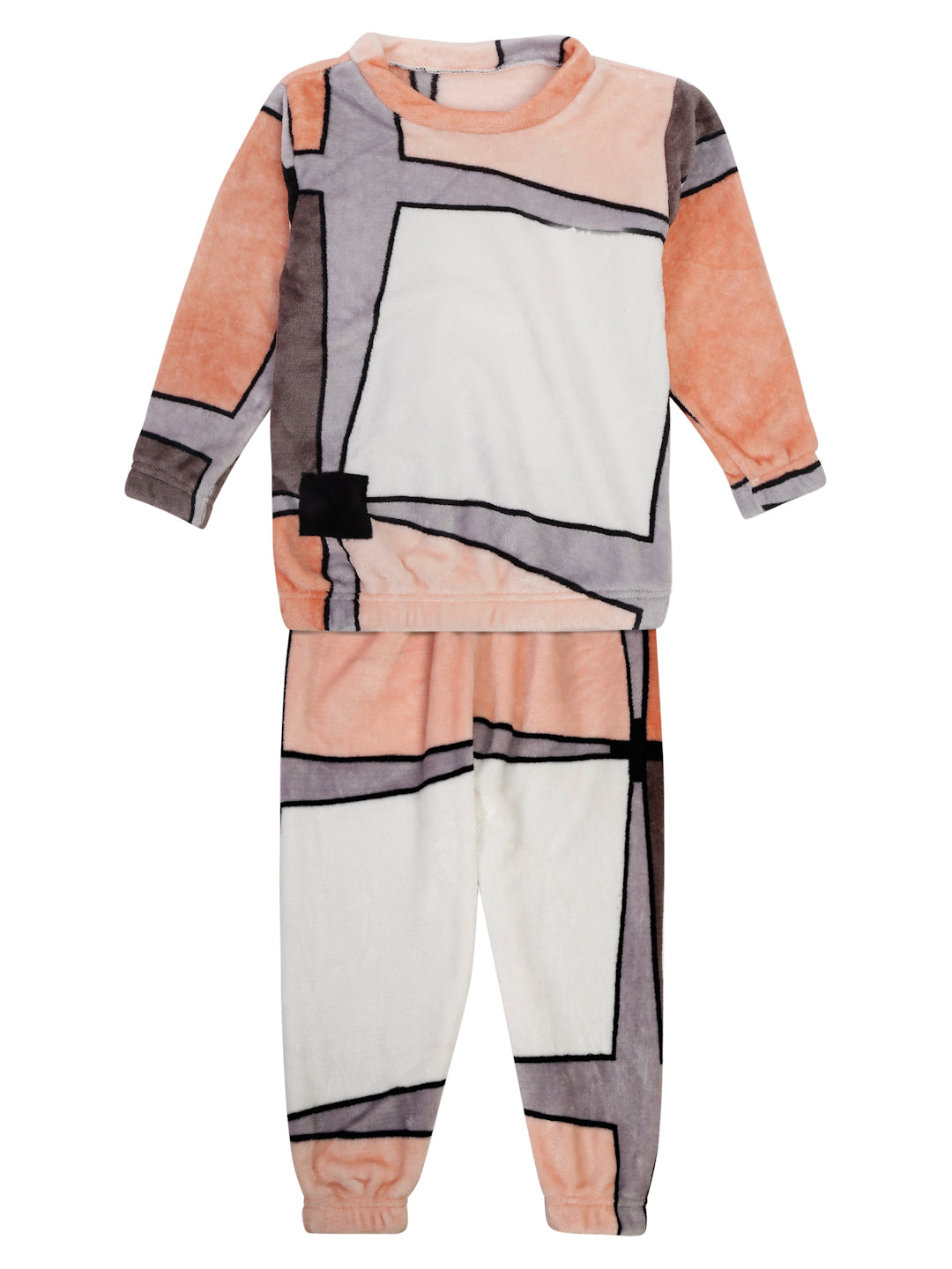 Klotthe Unisex Kids Multi Geometric Wool Blend Night Suit