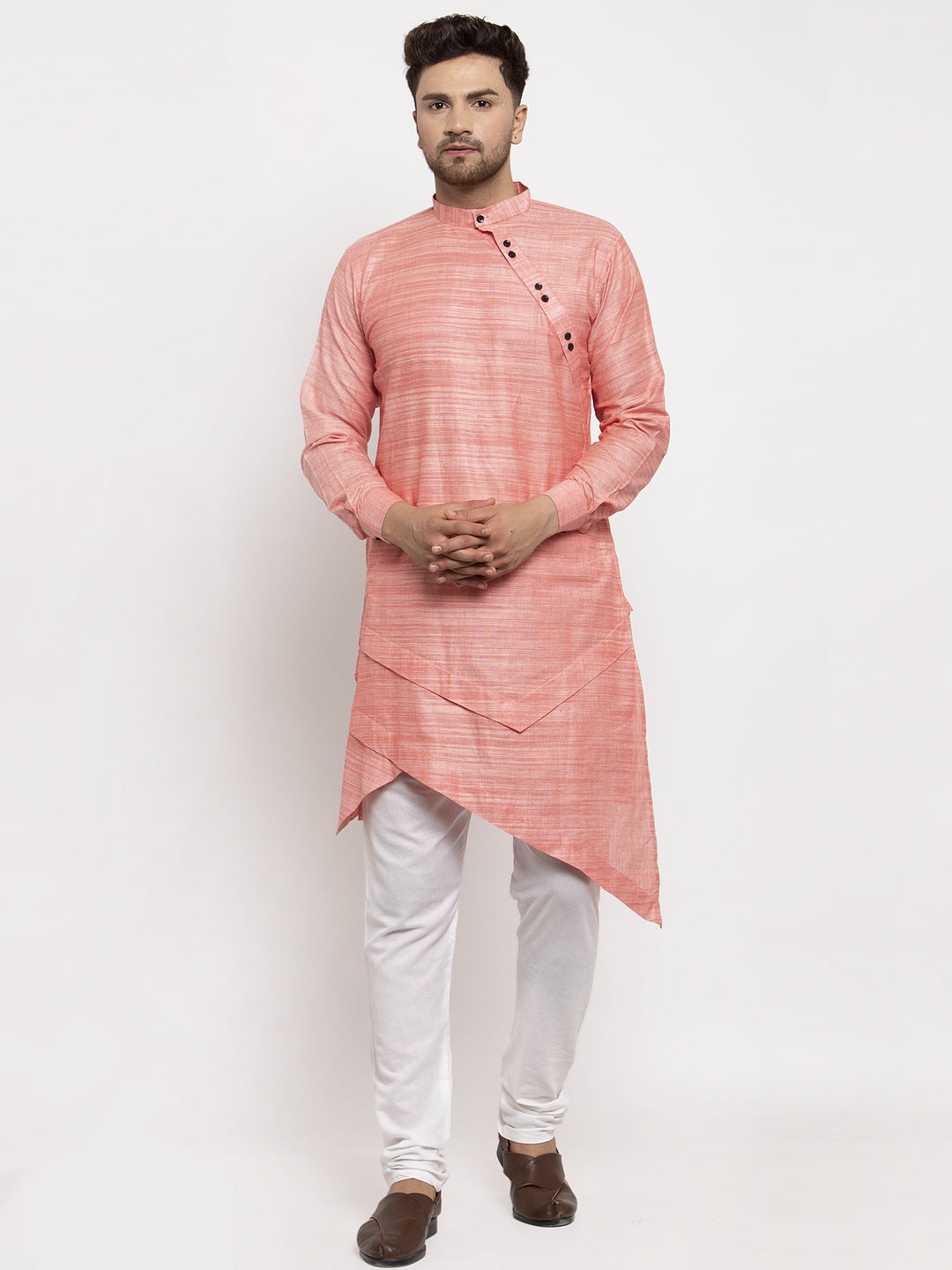 KLOTTHE Red Cotton Solid Kurta With Pyjama