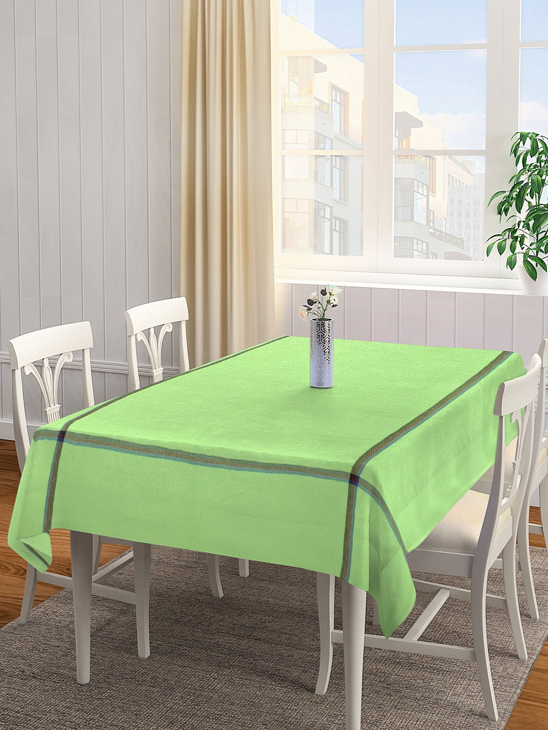 Klotthe Green Cotton Solid Table Cover