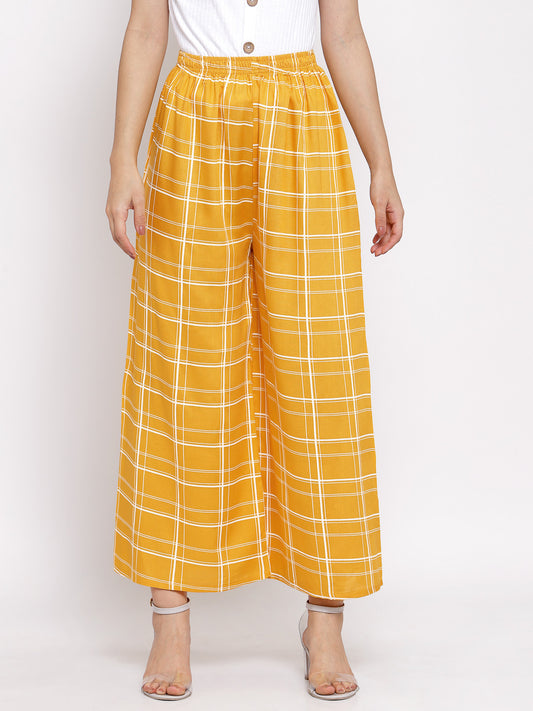 KLOTTHE Women Yellow Wide Leg Palazzos