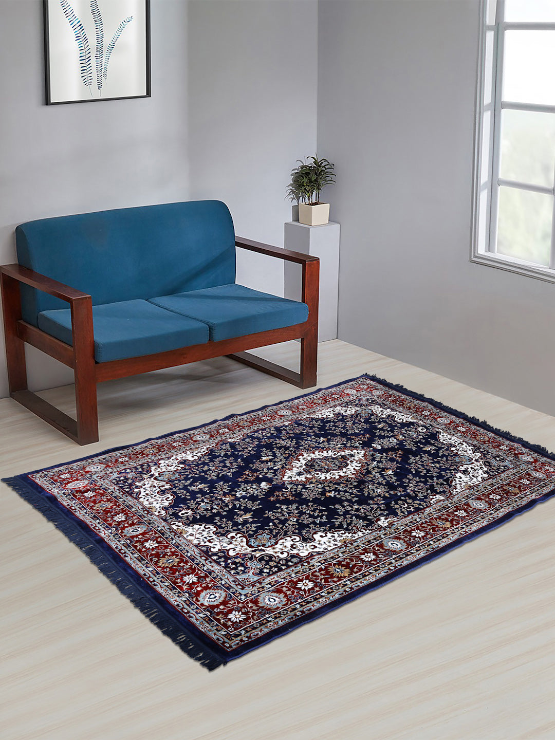 Klotthe Blue "250X200 cm" Floral Carpet