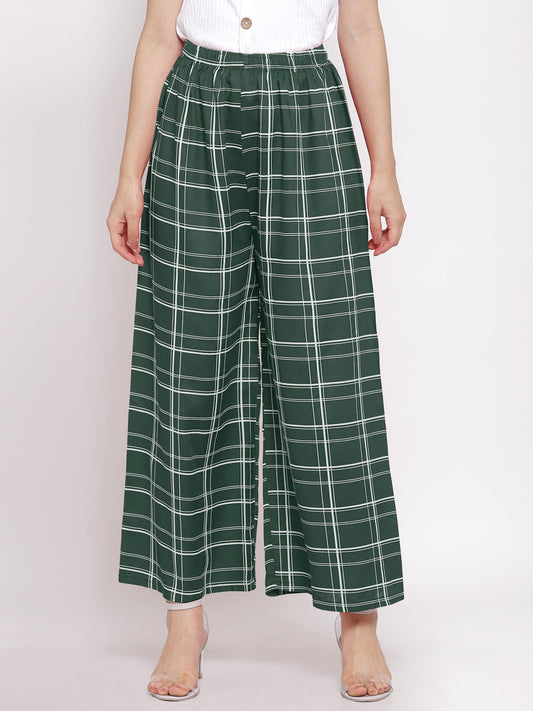 KLOTTHE Women Green Wide Leg Palazzos