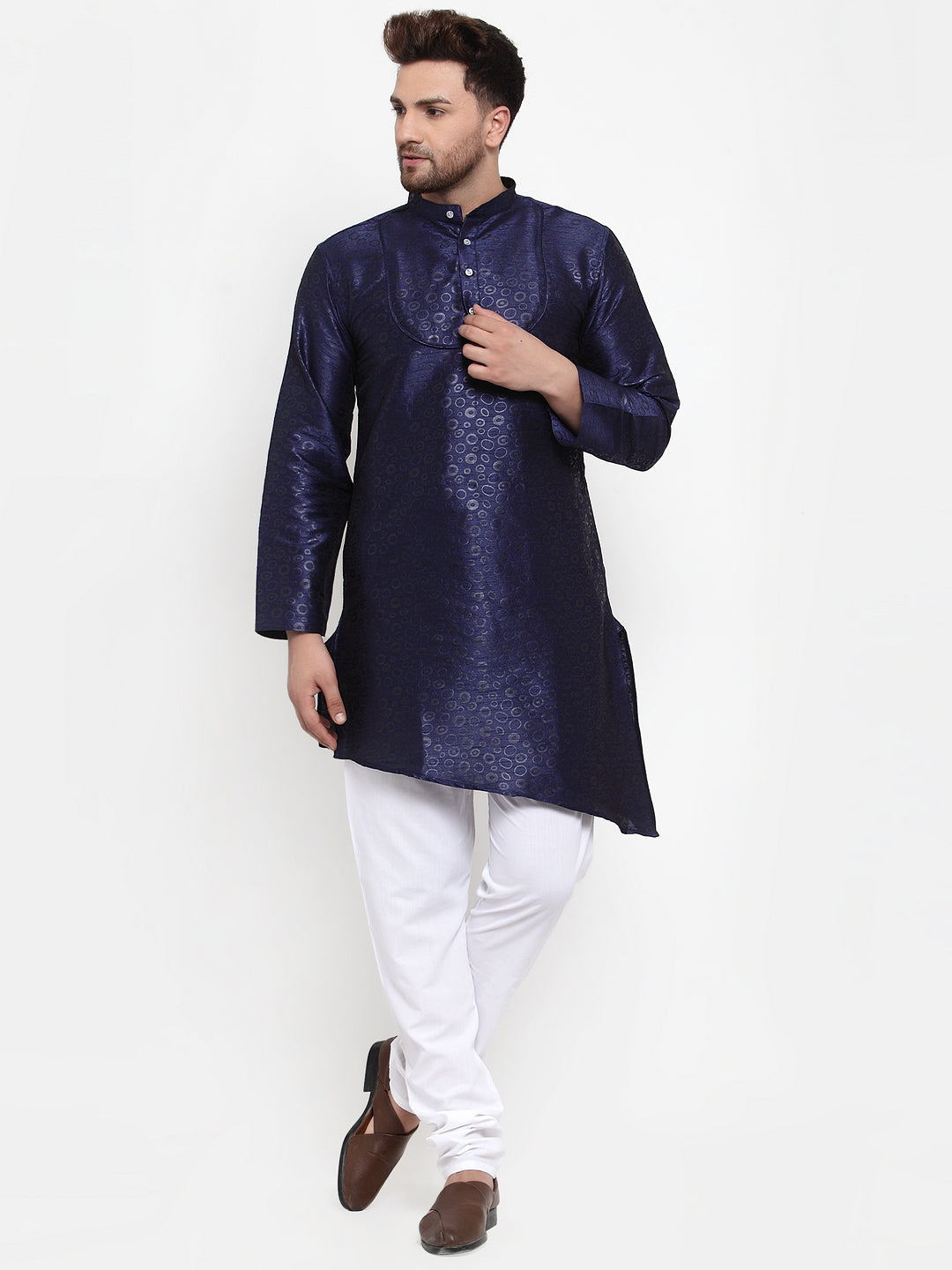 NavyBlue Silk Quirky Party Kurtas