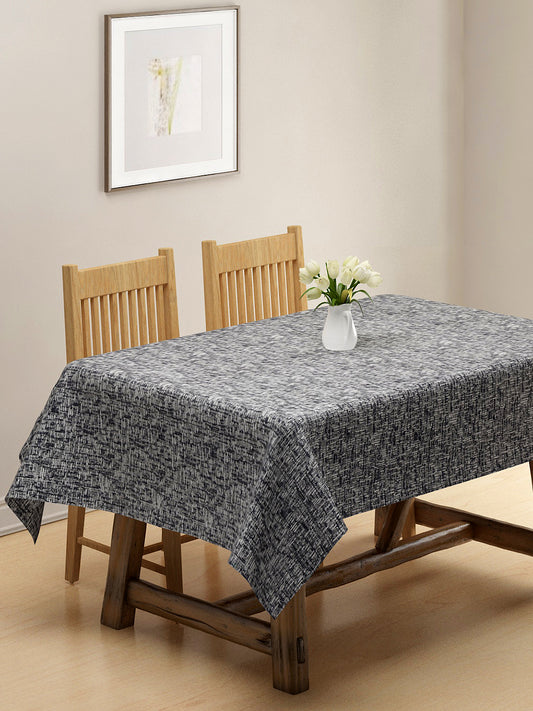 Klotthe Grey Woven Design 6 Seater Rectangular Table Cover