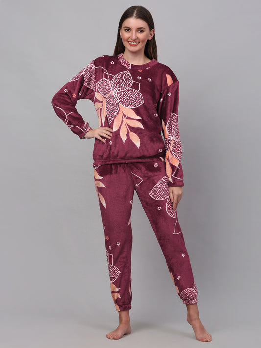 Klotthe Women MultiColor Printed Wool Blend Night Suit