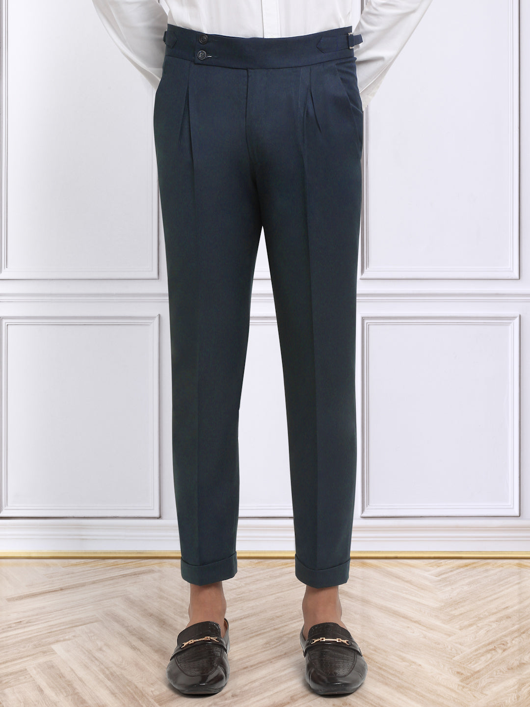 Italian Style Formal Gurkha Pant-NavyBlue