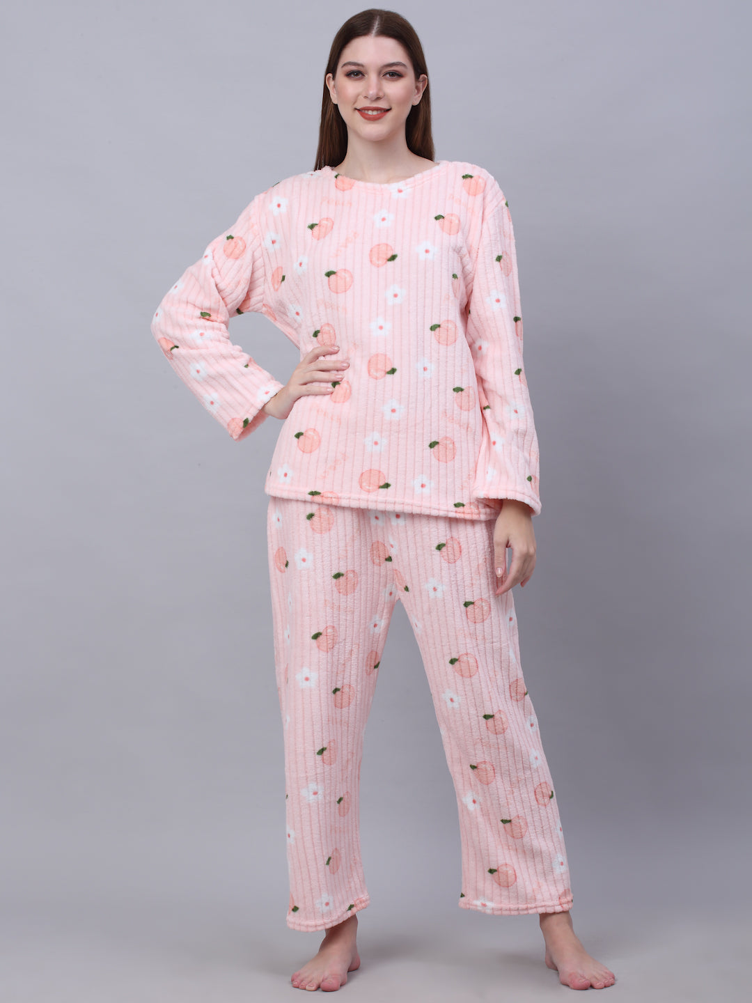 Woolen Fleece Winter Warm Night Suit for Women by KLOTTHE