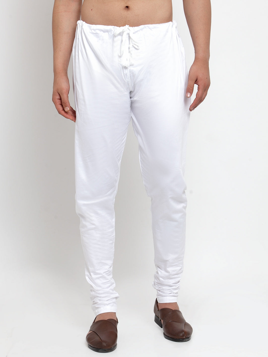 KLOTTHE White Cotton Solid Pyjama