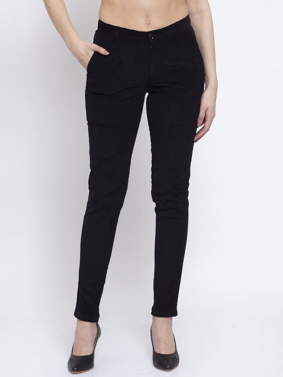 KLOTTHE Black Cotrise Solid Trousers