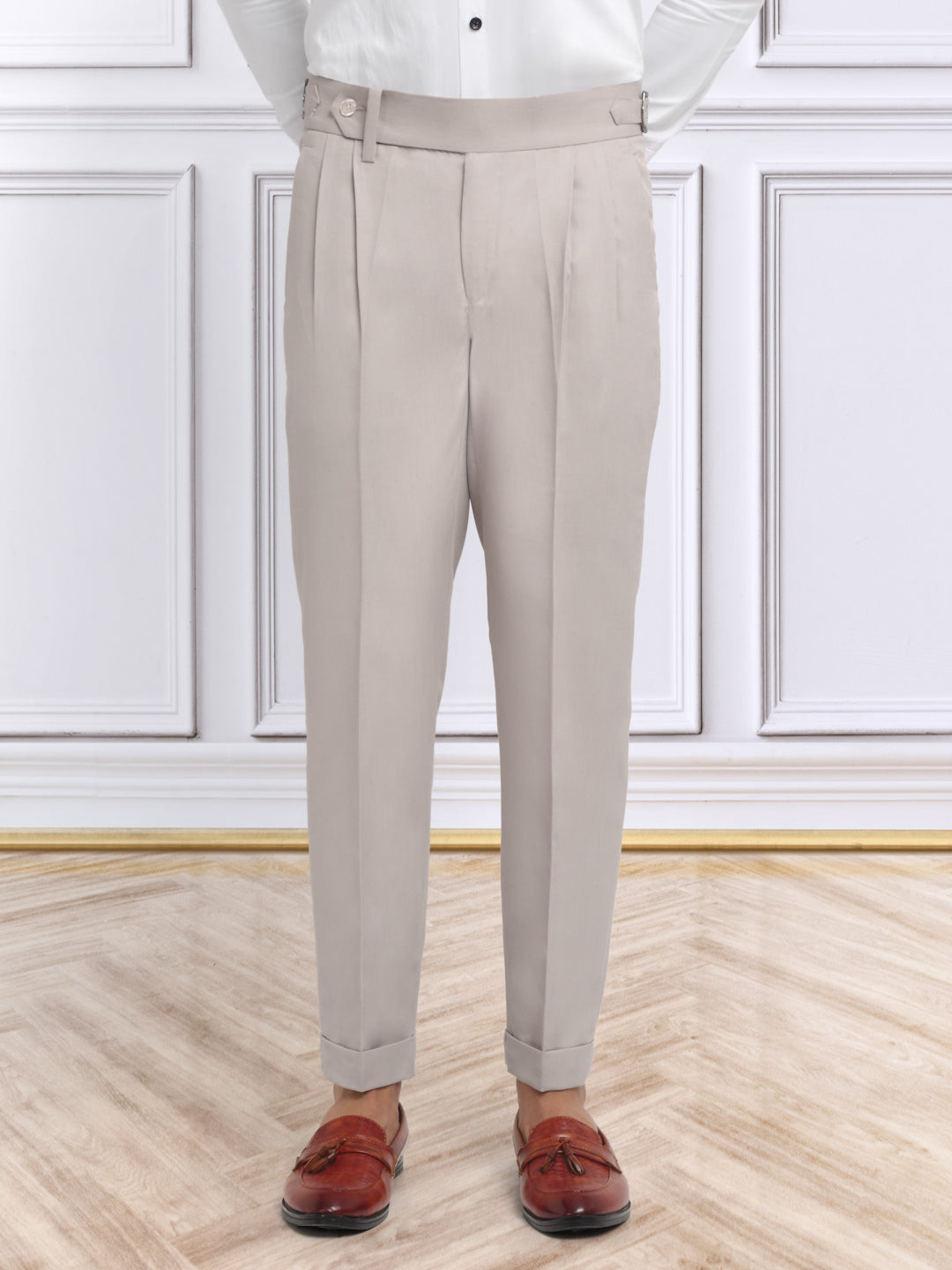 Italian Style Formal Gurkha Pant-Beige