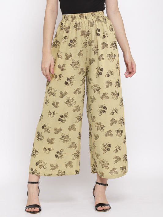 KLOTTHE Women Beige Wide Leg Palazzos