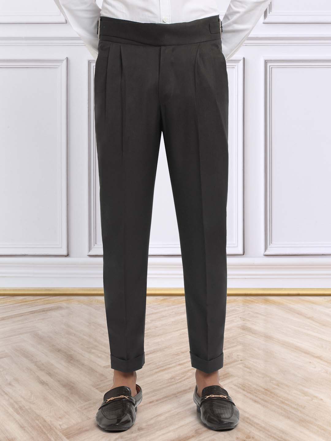 Italian Style Formal Gurkha Pant-DarkBrown