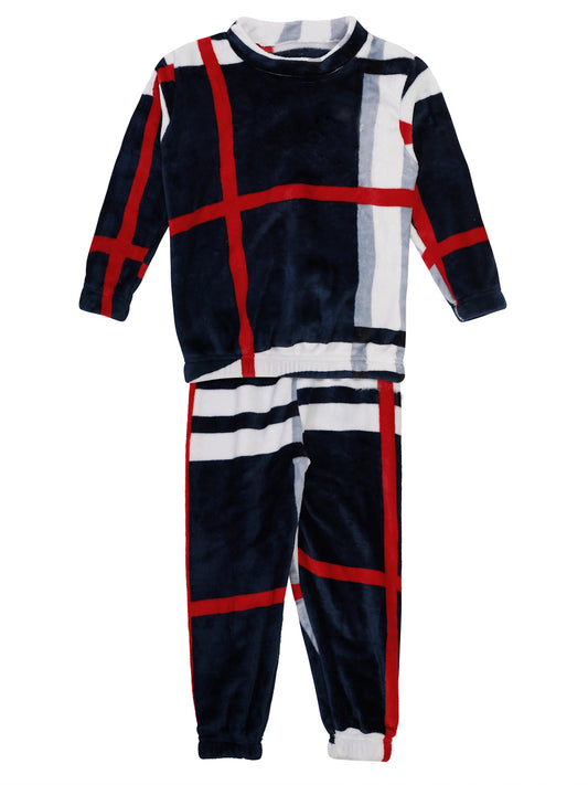 Klotthe Unisex Kids Multi Geometric Wool Blend Night Suit