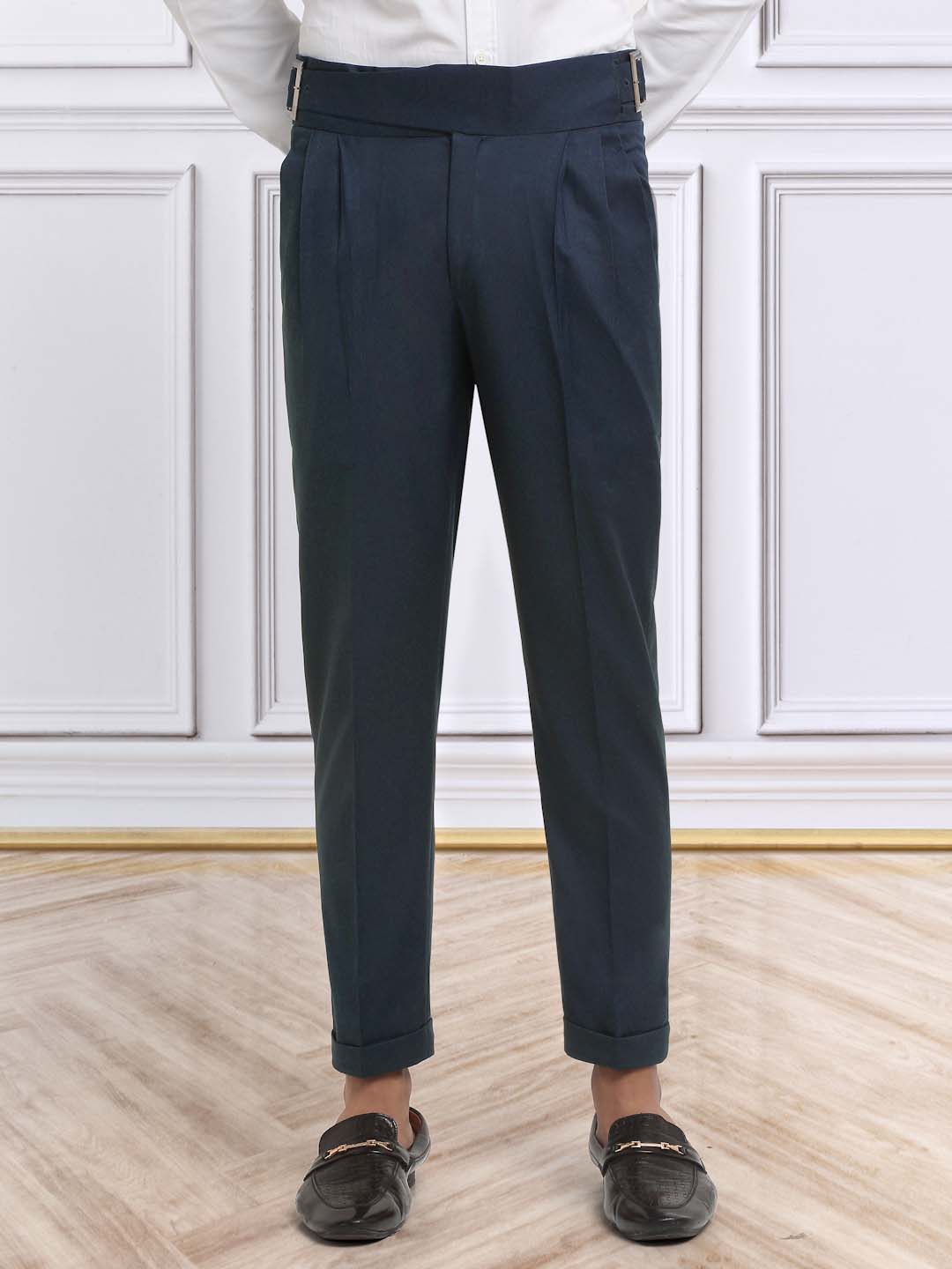 Italian Style Formal Gurkha Pant-NavyBlue