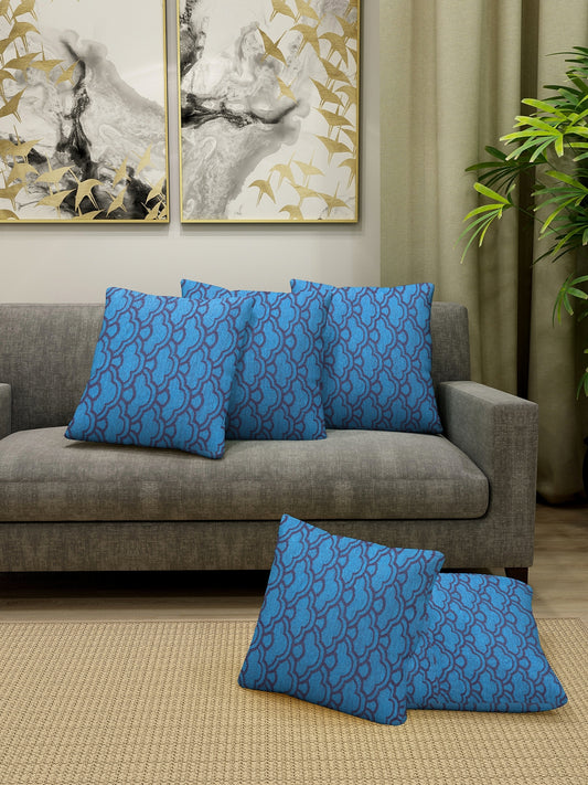 Blue Set of 5 Cushion Cover