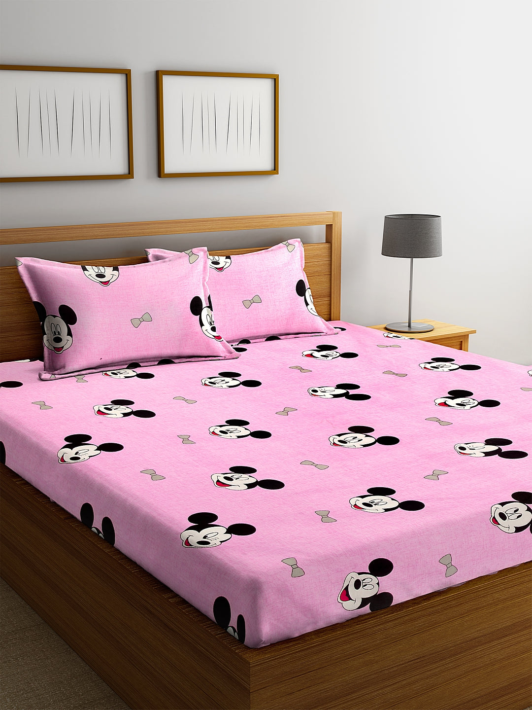 Kid's Special Cartoon Printed King Size Bedsheets with 2 Pillow Covers by KLOTTHE (250X225cm)