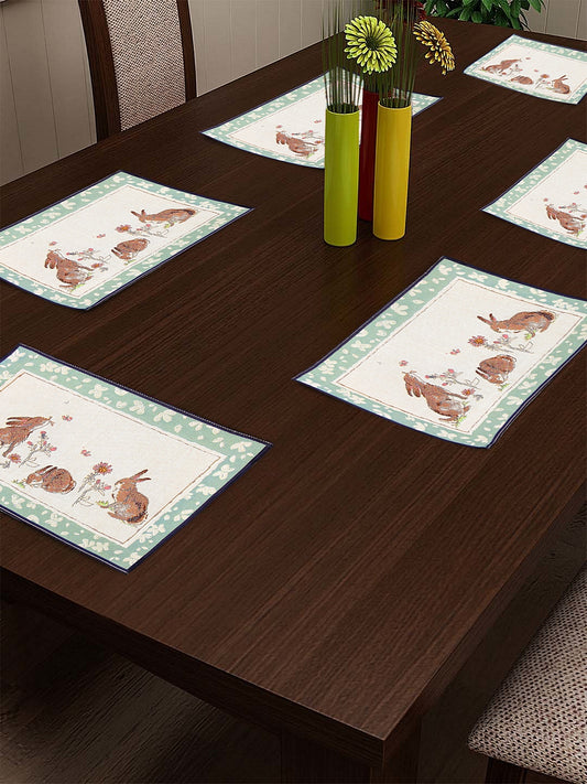 Klotthe Set of 6 Wooven Multicolor Dining Table Mats