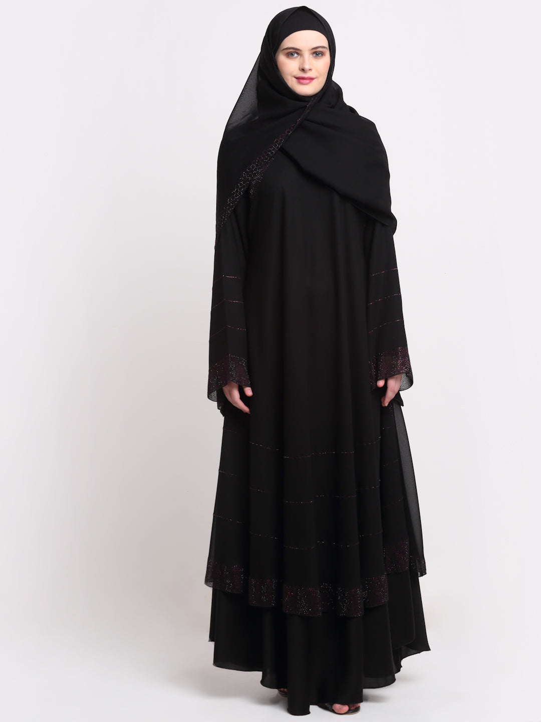 Klotthe Women Black Solid Burqa With Scarf – KLOTTHE®