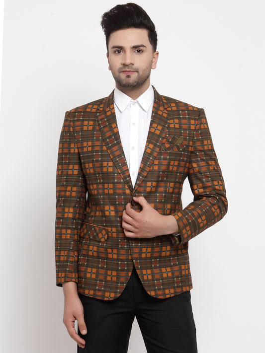 KLOTTHE Multi Wool Blend Checked Blazer