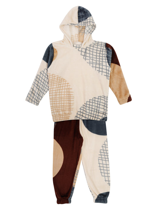 Klotthe Unisex Kids Multi Geometric Wool Blend Night Suit