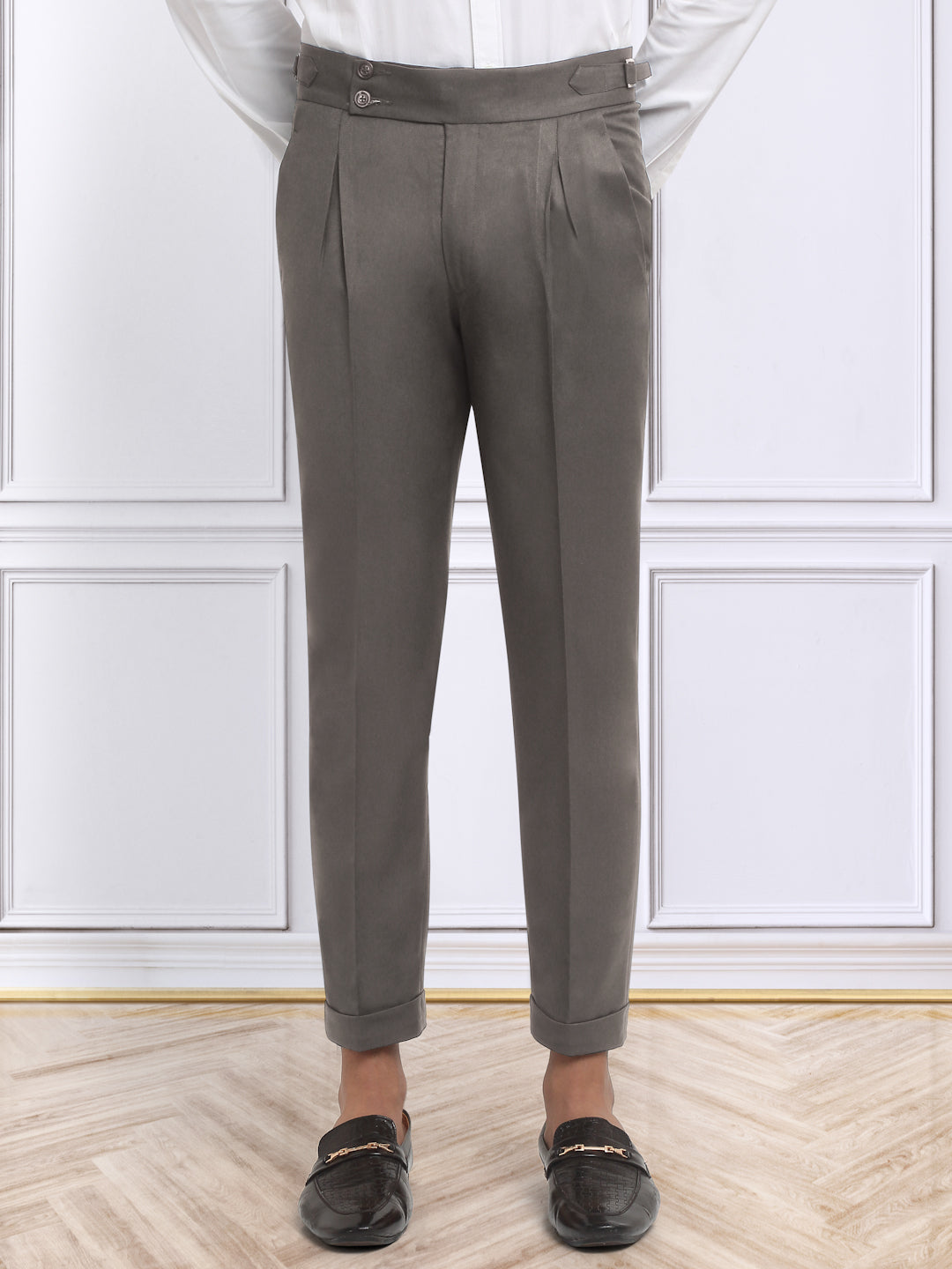 Italian Style Formal Gurkha Pant-Brown