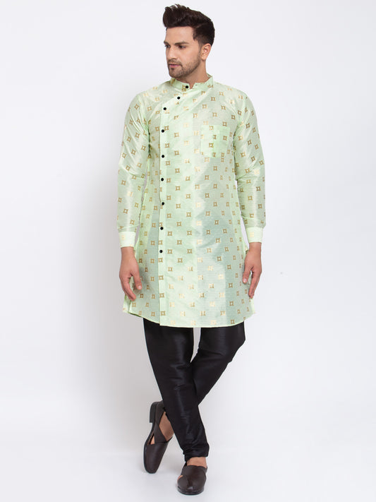 KLOTTHE Green Cotton Geometric Kurta