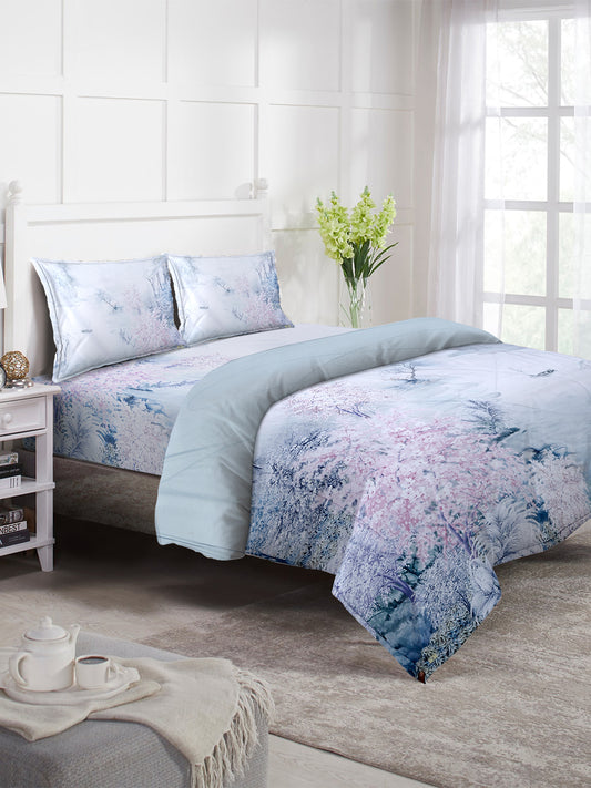 Klotthe Multicolor Floral Print Mild Winter Double King Bedding Set