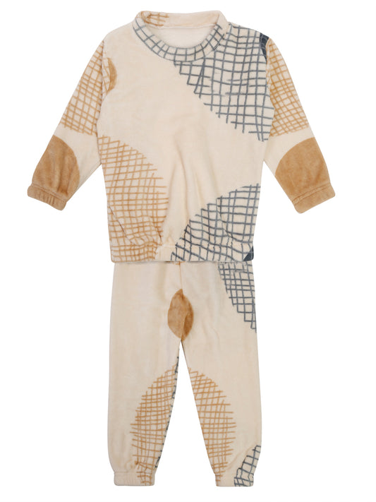 Klotthe Unisex Kids Multi Geometric Wool Blend Night Suit