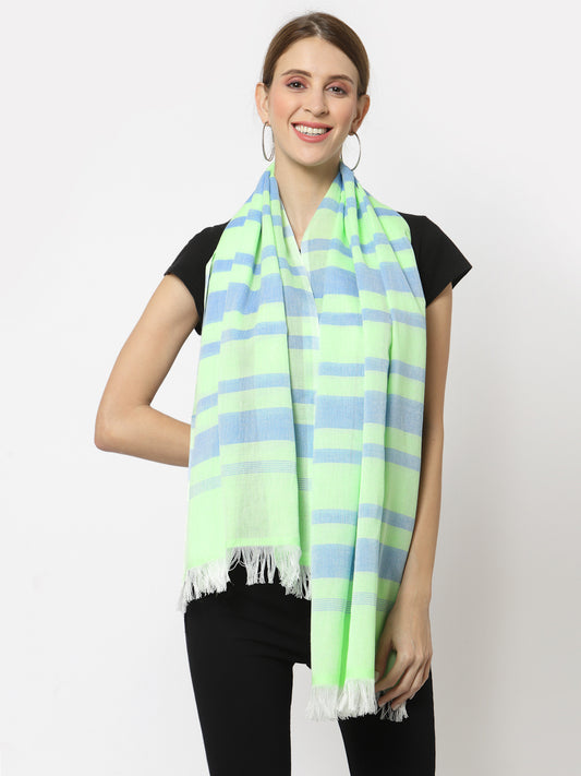 Klotthe Women MultiColor Striped Cotton Stole