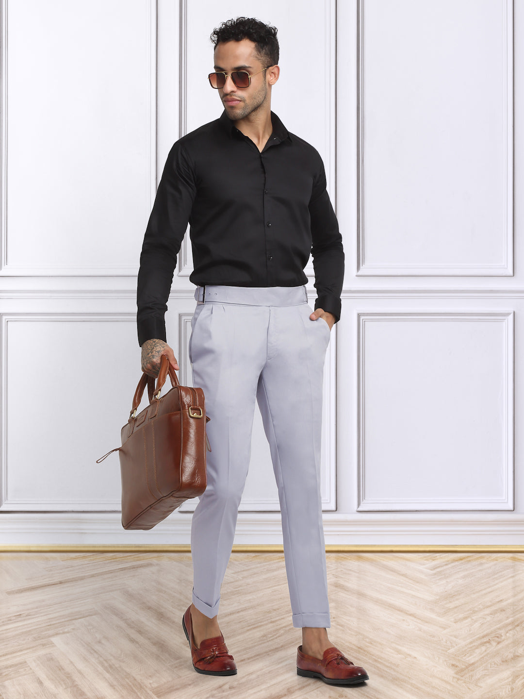 Italian Style Formal Gurkha Pant-Grey