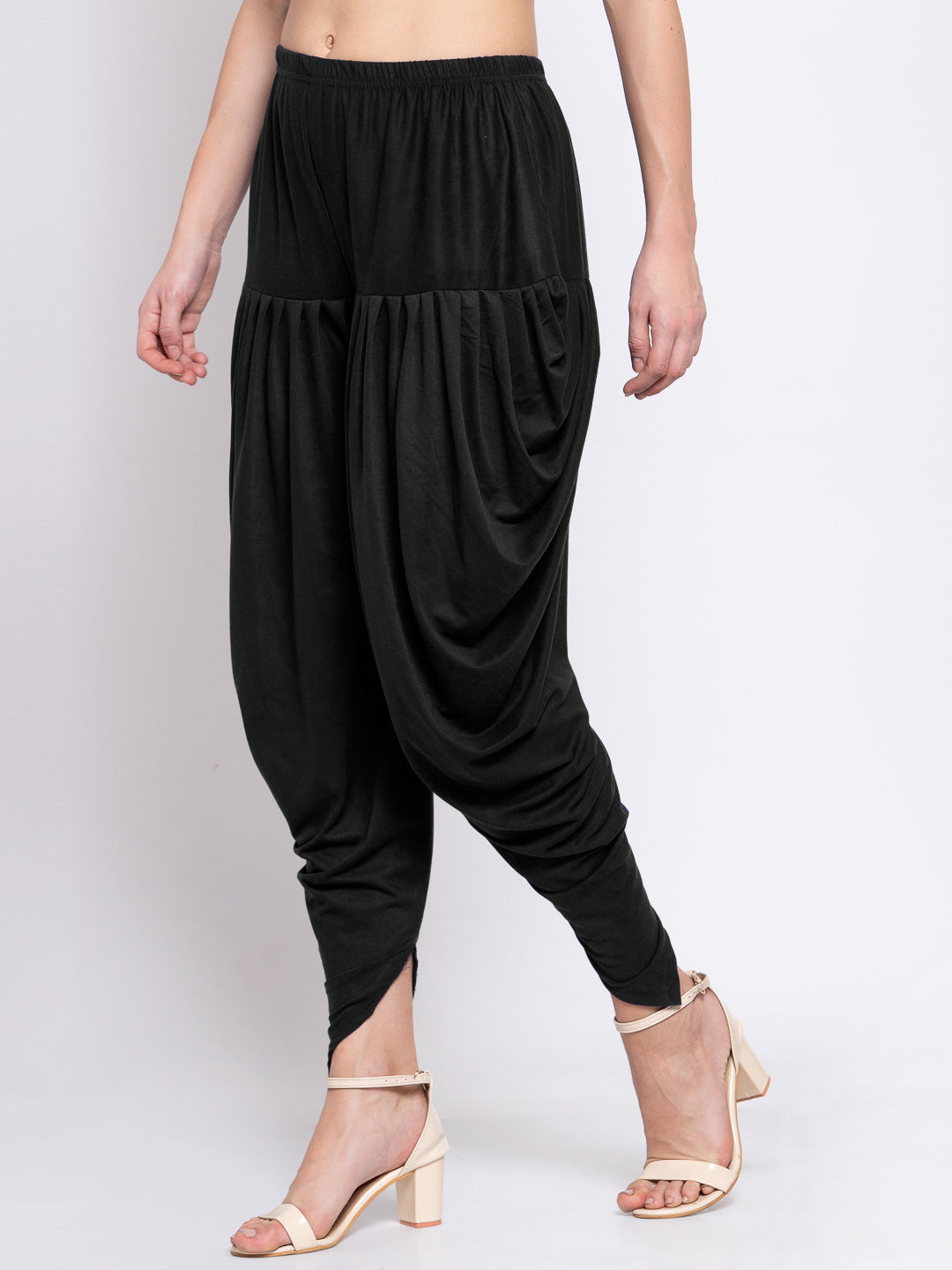 KLOTTHE Black Viscose Rayon Solid Dhoti Salwar