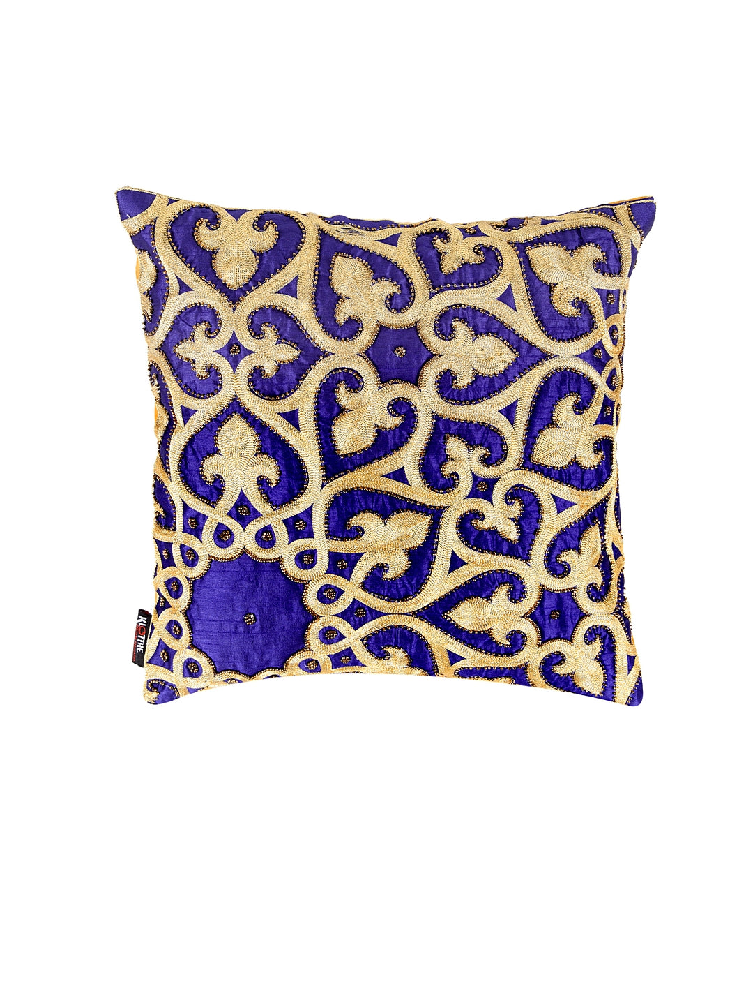 KLOTTHE Set of Two Blue Poly Cotton Cushion Covers With Microfibre Fillers (40X40 cm)