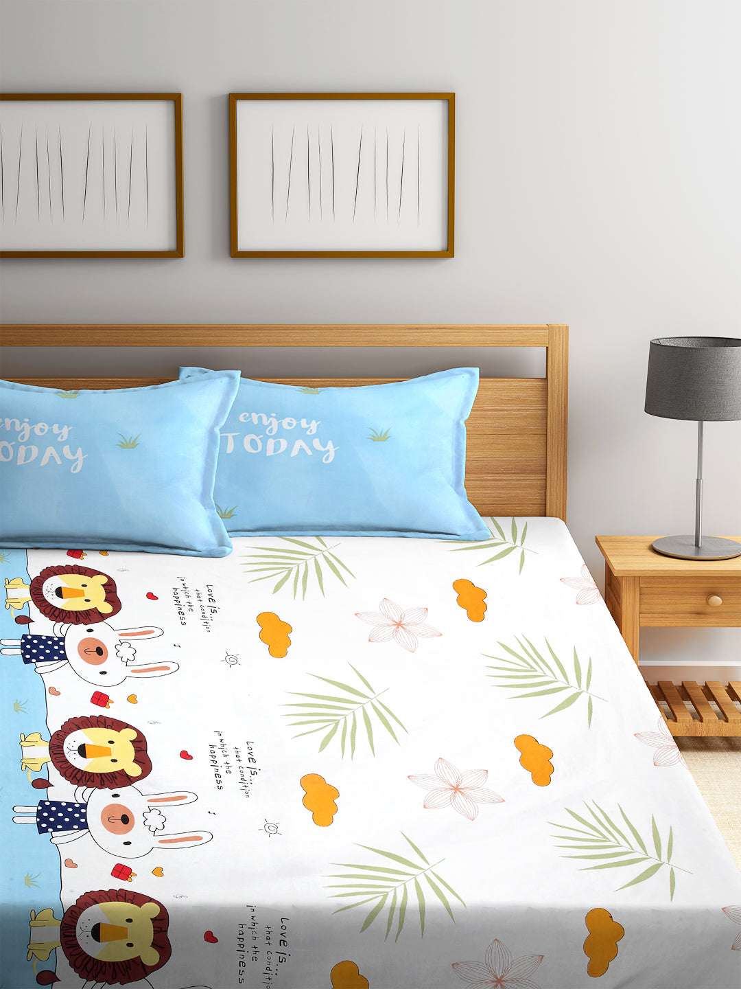 Special Kid's Edition Animal Bed Sheet Set with Two Pillow Covers by KLOTTHE®